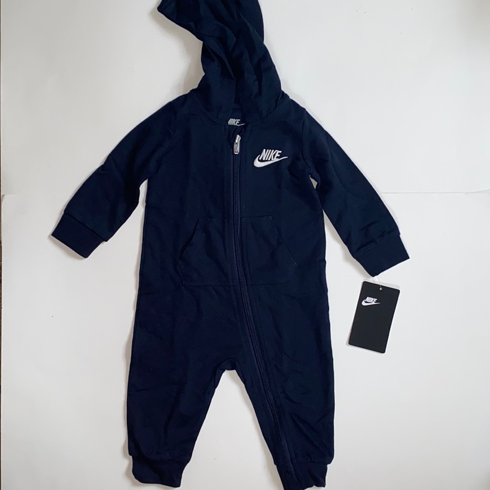 Navy Blue All Day Play Hooded Coverall